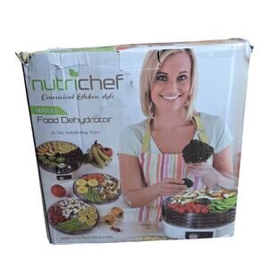 NutriChef Food Dehydrator 5-Tray Electric Fruit Jerky Dryer Open Box Cracked Lid